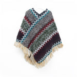 Zigzag fringe edge poncho