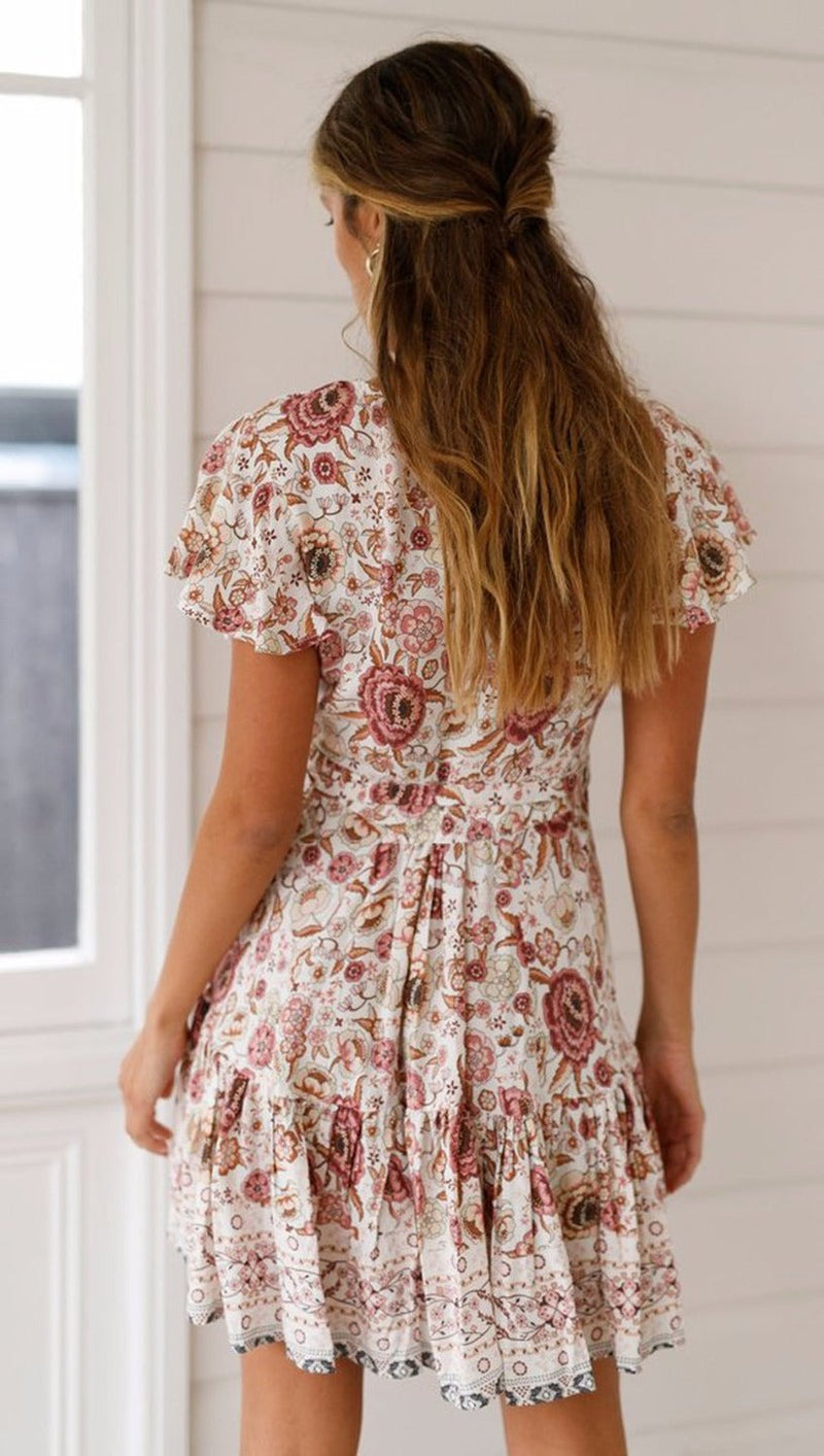 Boho V Neck Dress