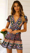 Boho V Neck Dress