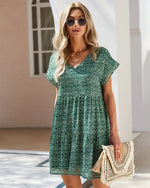 Short Ruffle Sleeve Dress