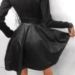 Faux Leather Zip Down Dress