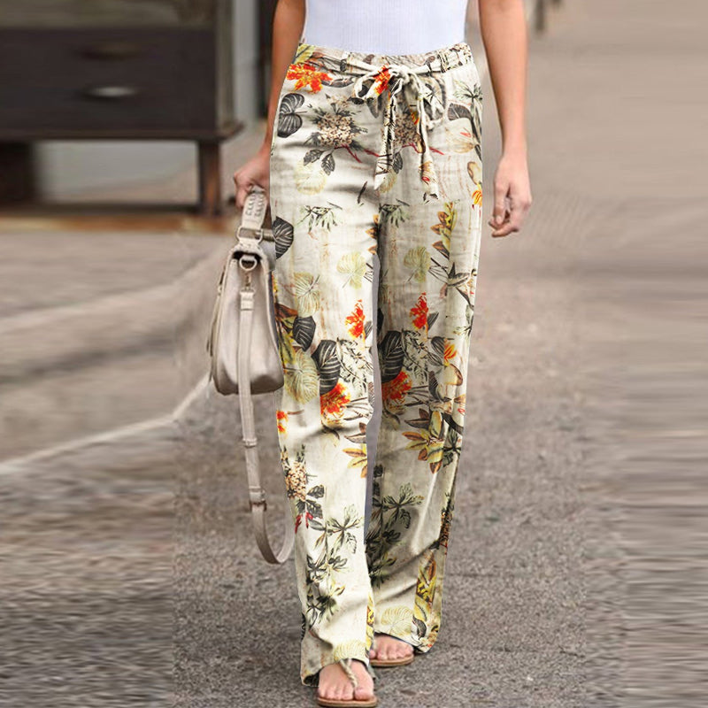 Floral Linen Trousers