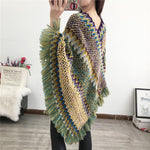 Zigzag fringe edge poncho