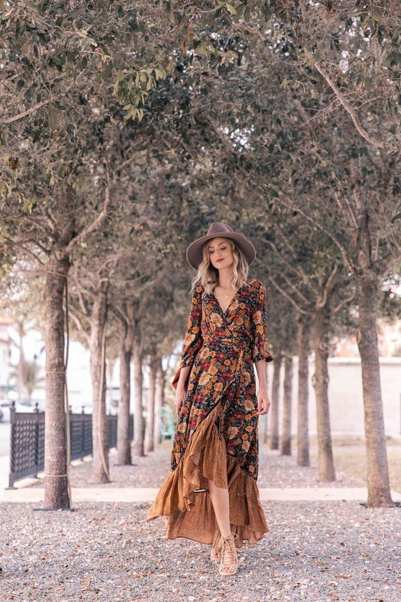 Floral Vinage Wrap Dress