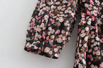 Short Floral Round Neck Dress