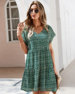 Short Ruffle Sleeve Dress