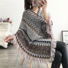 Zigzag fringe edge poncho