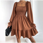 Long Sleeve Square Neck Dress