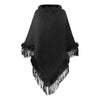 boatneck faux fur edge poncho