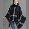 Checked fringe edge poncho