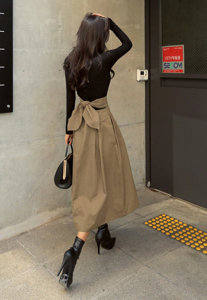 High Waist Bow Skirt