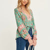 V Neck Floral Print Shirt