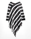 Brick pattern fringe detail poncho