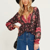 V Neck Floral Print Shirt