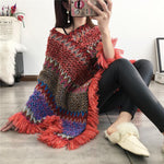 Zigzag fringe edge poncho