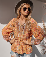 Bohemian Floral Print Blouse