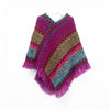 Zigzag fringe edge poncho