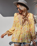 Bohemian Floral Print Blouse