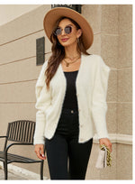 Puff Sleeve Button Cardigan