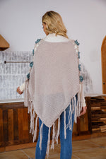 Side Crochet tassel Trimmed Cloak