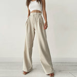 Wide Leg Flared Tie Up Trousers