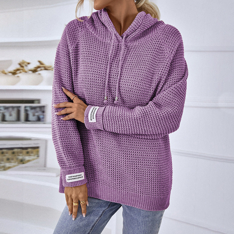 Pullover Knitted Hooded