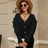 Puff Sleeve Button Cardigan