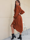 Cooper Button Up Long Sleeve Midi Dress