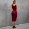 Velvet Square Neck Midi Dress