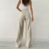 Wide Leg Flared Tie Up Trousers