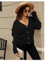 Puff Sleeve Button Cardigan