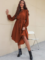 Cooper Button Up Long Sleeve Midi Dress