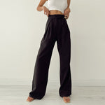 Wide Leg Flared Tie Up Trousers