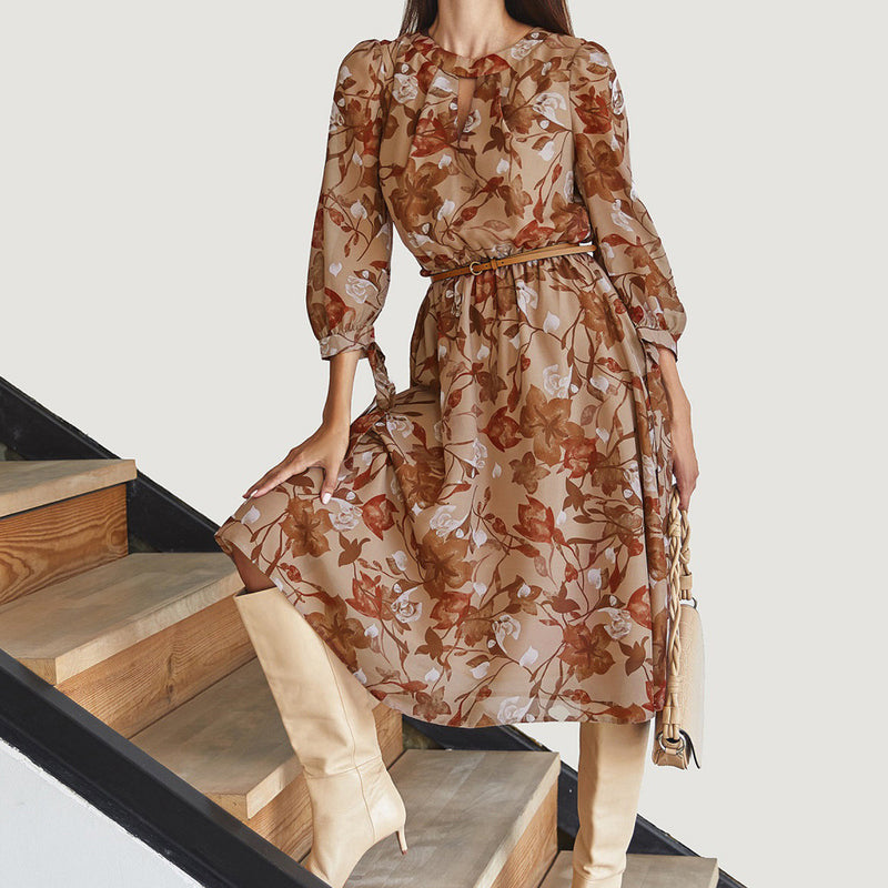 Autumn Leaves Midi Dress