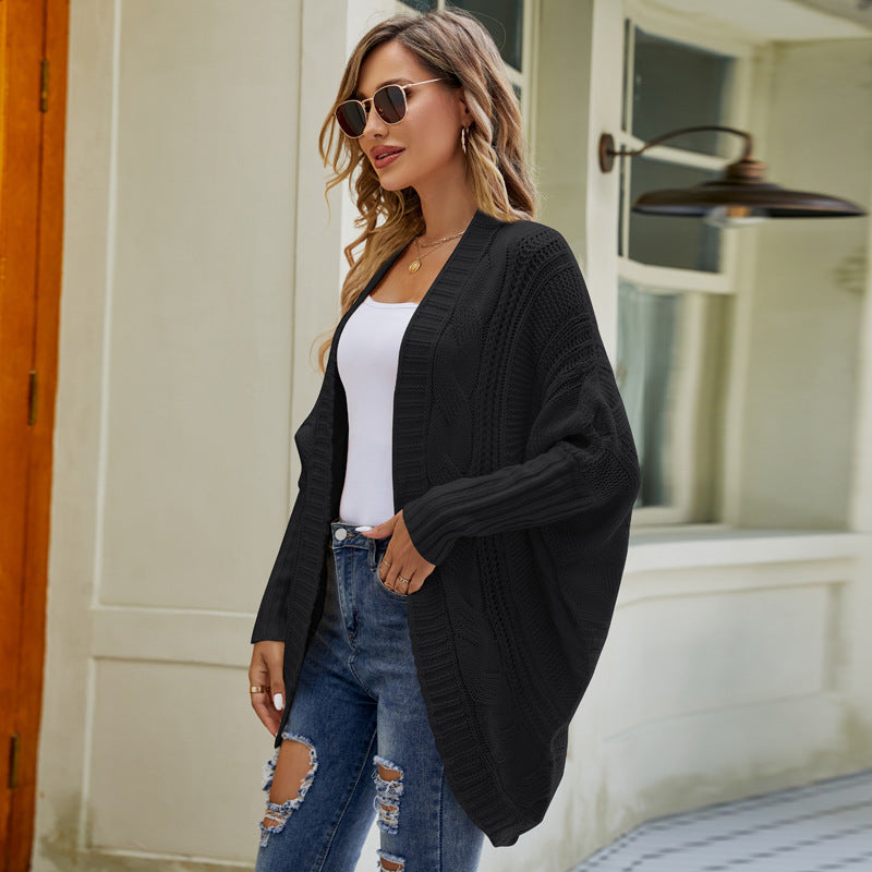 Long Batwing Sleeve knitted Cardigan