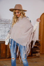 Side Crochet tassel Trimmed Cloak