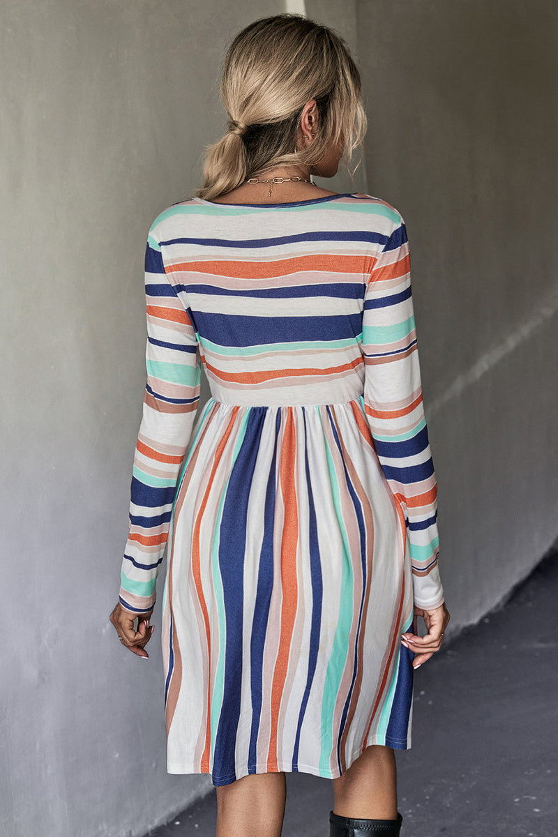 Striped Long Sleeve Dress
