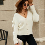 Puff Sleeve Button Cardigan