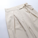 Wide Leg Flared Tie Up Trousers