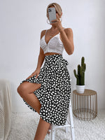 Side Wrap Print Skirt