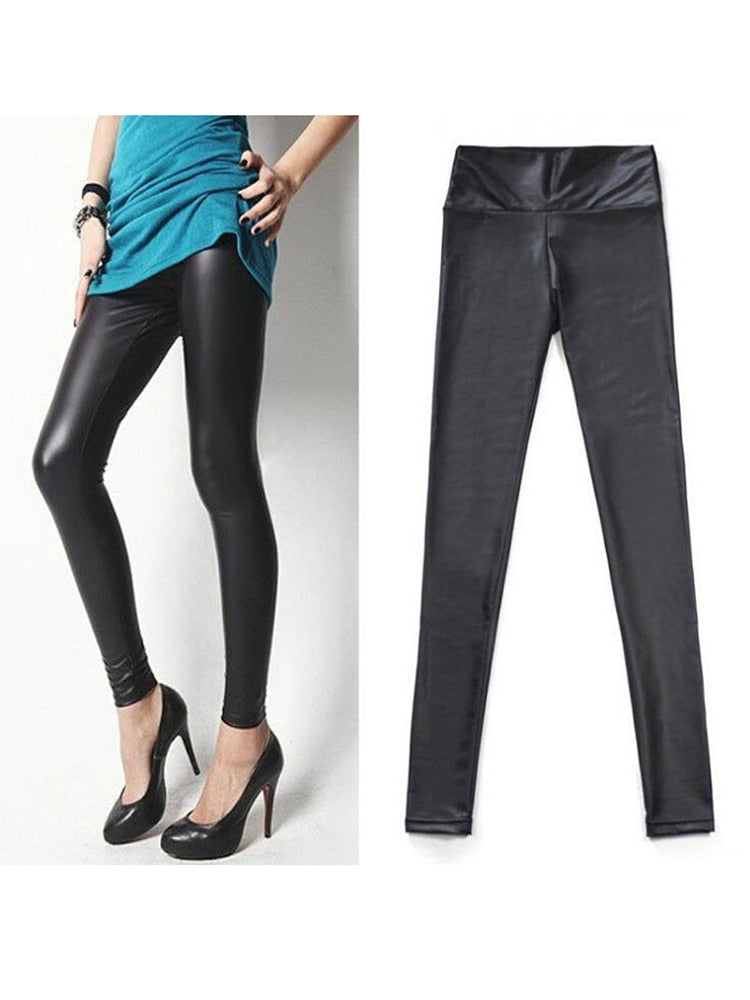 Stretch Faux Leather Leggings