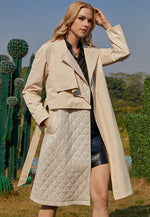 Quilted Long Rain Coat