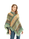 Zigzag fringe edge poncho