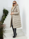 Faux Fur Down filled Quilted Hooded Coat