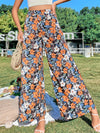 Wide Leg Floral Print Trousers