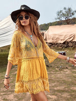 V Neck Lace Cover Up