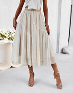 Split Fabric Tulle Skirt