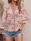 Embroidered Trim Floral Blouse