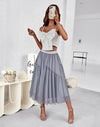 Split Fabric Tulle Skirt