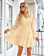 Gold Fleck Boho Tiered Mini Dress